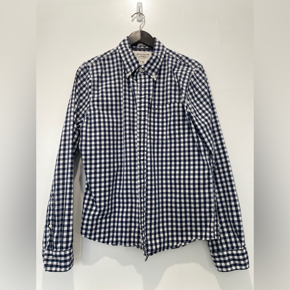Abercrombie & Fitch blue gingham button down shirt